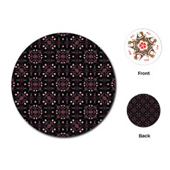 Dark Seamless Gemoetric Print Mosaic Playing Cards Single Design (round) by dflcprintsclothing