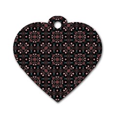 Dark Seamless Gemoetric Print Mosaic Dog Tag Heart (one Side) by dflcprintsclothing