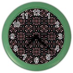 Dark Seamless Gemoetric Print Mosaic Color Wall Clock Front