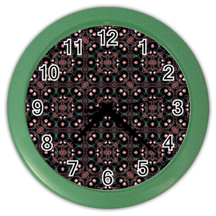 Dark Seamless Gemoetric Print Mosaic Color Wall Clock