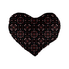 Dark Seamless Gemoetric Print Mosaic Standard 16  Premium Heart Shape Cushions by dflcprintsclothing