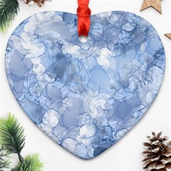 Blue Alcohol Ink Ornament (heart)