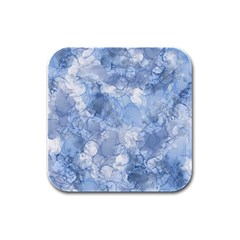 Blue Alcohol Ink Rubber Square Coaster (4 Pack) 