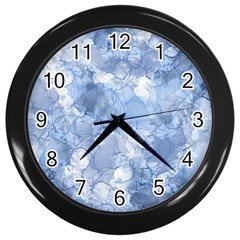 Blue Alcohol Ink Wall Clock (black)