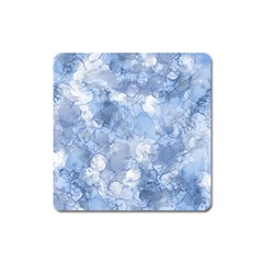 Blue Alcohol Ink Square Magnet by Dazzleway