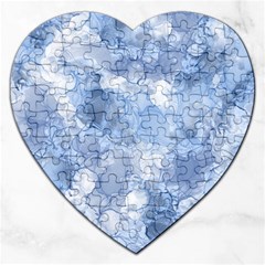 Blue Alcohol Ink Jigsaw Puzzle (heart) by Dazzleway