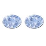 Blue alcohol ink Cufflinks (Oval) Front(Pair)