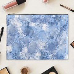 Blue Alcohol Ink Cosmetic Bag (xl)