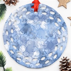 Blue Alcohol Ink Ornament (round Filigree)