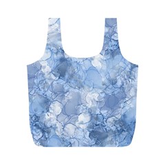 Blue Alcohol Ink Full Print Recycle Bag (m) by Dazzleway