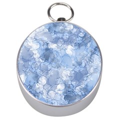 Blue Alcohol Ink Silver Compasses by Dazzleway