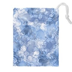 Blue Alcohol Ink Drawstring Pouch (5xl) by Dazzleway