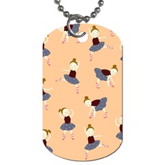 Cute  Pattern With  Dancing Ballerinas On Pink Background Dog Tag (two Sides) by EvgeniiaBychkova