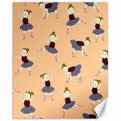 Cute  Pattern With  Dancing Ballerinas On Pink Background Canvas 16  X 20  by EvgeniiaBychkova