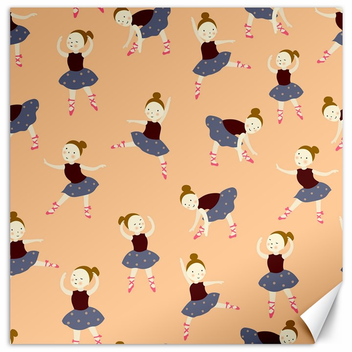 Cute  Pattern With  Dancing Ballerinas On Pink Background Canvas 20  x 20 