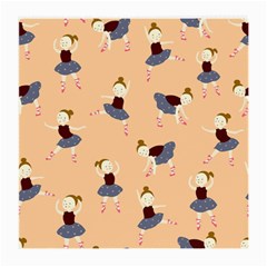 Cute  Pattern With  Dancing Ballerinas On Pink Background Medium Glasses Cloth (2 Sides) by EvgeniiaBychkova