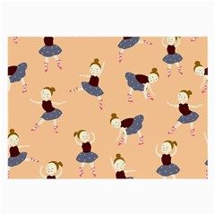 Cute  Pattern With  Dancing Ballerinas On Pink Background Large Glasses Cloth by EvgeniiaBychkova