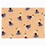 Cute  Pattern With  Dancing Ballerinas On Pink Background Large Glasses Cloth Front