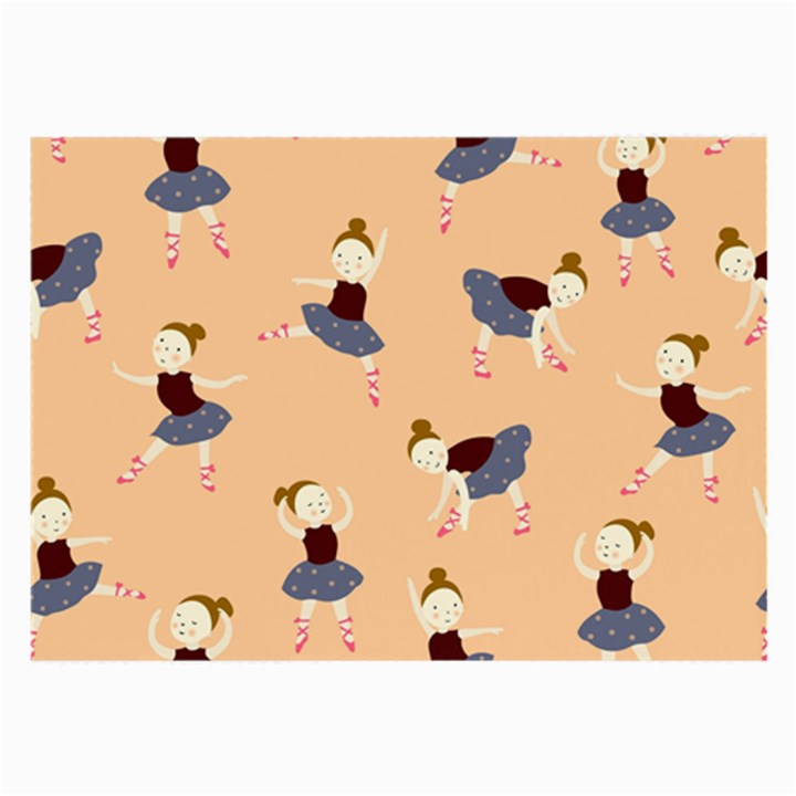 Cute  Pattern With  Dancing Ballerinas On Pink Background Large Glasses Cloth