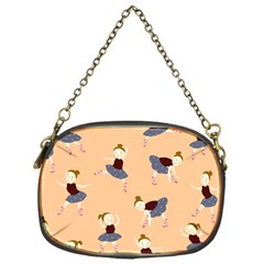 Cute  Pattern With  Dancing Ballerinas On Pink Background Chain Purse (one Side) by EvgeniiaBychkova