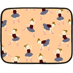 Cute  Pattern With  Dancing Ballerinas On Pink Background Double Sided Fleece Blanket (mini)  by EvgeniiaBychkova