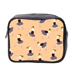 Cute  Pattern With  Dancing Ballerinas On Pink Background Mini Toiletries Bag (Two Sides) Front