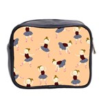 Cute  Pattern With  Dancing Ballerinas On Pink Background Mini Toiletries Bag (Two Sides) Back