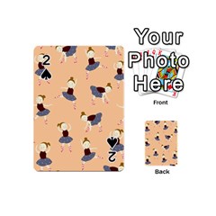 Cute  Pattern With  Dancing Ballerinas On Pink Background Playing Cards 54 Designs (mini) by EvgeniiaBychkova