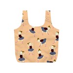 Cute  Pattern With  Dancing Ballerinas On Pink Background Full Print Recycle Bag (S) Back