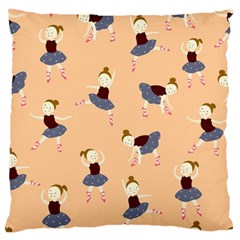 Cute  Pattern With  Dancing Ballerinas On Pink Background Standard Flano Cushion Case (two Sides) by EvgeniiaBychkova