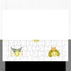 Cute Delicate Seamless Pattern With Little Princesses In Scandinavian Style With Texture Of Natural Rectangular Jigsaw Puzzl by EvgeniiaBychkova