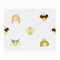 Cute Delicate Seamless Pattern With Little Princesses In Scandinavian Style With Texture Of Natural Small Glasses Cloth by EvgeniiaBychkova