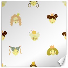 Cute Delicate Seamless Pattern With Little Princesses In Scandinavian Style With Texture Of Natural Canvas 20  X 20  by EvgeniiaBychkova