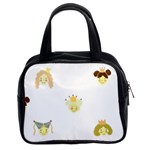 Cute Delicate Seamless Pattern With Little Princesses In Scandinavian Style With Texture Of Natural Classic Handbag (Two Sides) Front