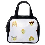 Cute Delicate Seamless Pattern With Little Princesses In Scandinavian Style With Texture Of Natural Classic Handbag (Two Sides) Back