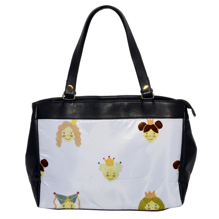 Cute Delicate Seamless Pattern With Little Princesses In Scandinavian Style With Texture Of Natural Oversize Office Handbag