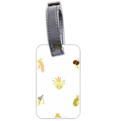 Cute Delicate Seamless Pattern With Little Princesses In Scandinavian Style With Texture Of Natural Luggage Tag (two Sides) by EvgeniiaBychkova