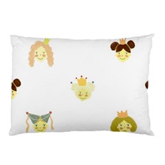 Cute Delicate Seamless Pattern With Little Princesses In Scandinavian Style With Texture Of Natural Pillow Case (two Sides) by EvgeniiaBychkova