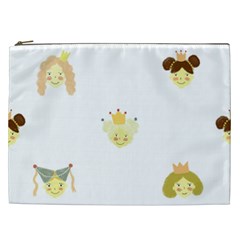 Cute Delicate Seamless Pattern With Little Princesses In Scandinavian Style With Texture Of Natural Cosmetic Bag (xxl) by EvgeniiaBychkova