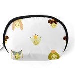 Cute Delicate Seamless Pattern With Little Princesses In Scandinavian Style With Texture Of Natural Accessory Pouch (Medium) Back