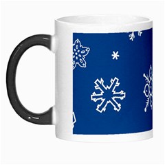 Christmas Seamless Pattern With White Snowflakes On The Blue Background Morph Mugs by EvgeniiaBychkova