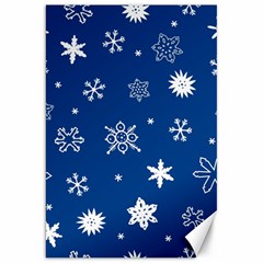 Christmas Seamless Pattern With White Snowflakes On The Blue Background Canvas 20  X 30  by EvgeniiaBychkova