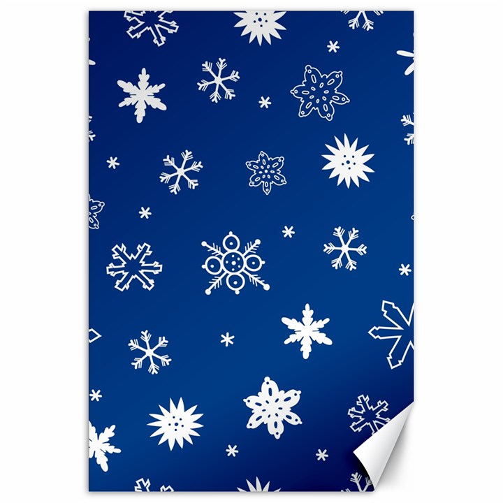 Christmas Seamless Pattern With White Snowflakes On The Blue Background Canvas 20  x 30 