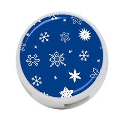 Christmas Seamless Pattern With White Snowflakes On The Blue Background 4-port Usb Hub (one Side) by EvgeniiaBychkova