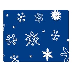 Christmas Seamless Pattern With White Snowflakes On The Blue Background Double Sided Flano Blanket (large)  by EvgeniiaBychkova