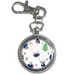 Funny  Winter Seamless Pattern With Little Princess And Her Christmas Key Chain Watches Front