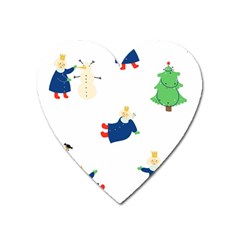 Funny  Winter Seamless Pattern With Little Princess And Her Christmas Heart Magnet by EvgeniiaBychkova