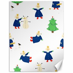 Funny  Winter Seamless Pattern With Little Princess And Her Christmas Canvas 12  X 16 