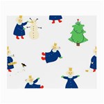 Funny  Winter Seamless Pattern With Little Princess And Her Christmas Small Glasses Cloth (2 Sides) Back