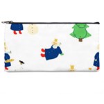 Funny  Winter Seamless Pattern With Little Princess And Her Christmas Pencil Case Front